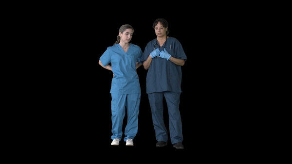 General Workers Nurse Duo 1 Eye Level 1 vfx asset stock footage