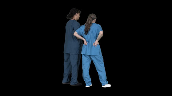 General Workers Nurse Duo 1 Eye Level 4 vfx asset stock footage