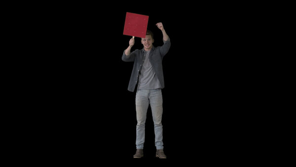 Protesters Protester Sign 2 Eye Level 1 vfx asset stock footage