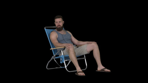 Beach Extras Sitting 4 Eye Level 2 vfx asset stock footage