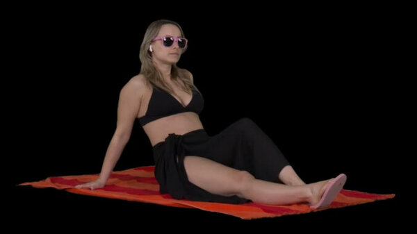 Beach Extras Sitting 8 Eye Level 2 vfx asset stock footage