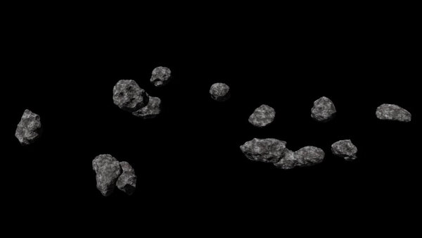 FREE - Asteroids Small Group 5 vfx asset stock footage