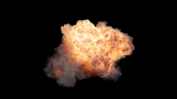 Directional Explosions Directional Aerial Explosion At Cam 1 vfx asset stock footage