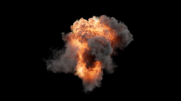 Directional Explosions Directional Aerial Explosion Top Down 1 vfx asset stock footage