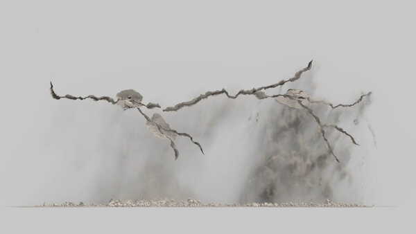 Concrete Wall Cracks Horizontal Crack 02 vfx asset stock footage