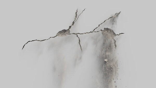 Concrete Wall Cracks Horizontal Crack 03 vfx asset stock footage
