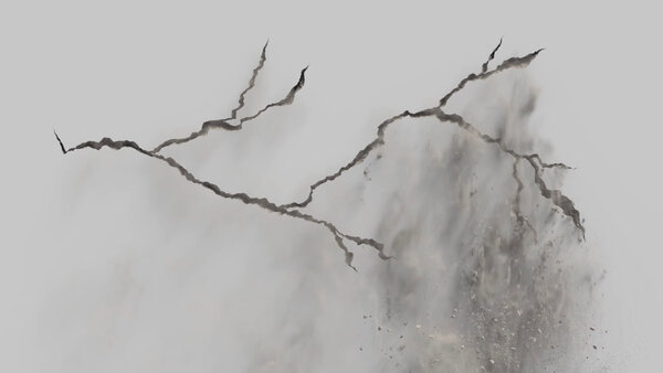 Concrete Wall Cracks Horizontal Crack 04 vfx asset stock footage