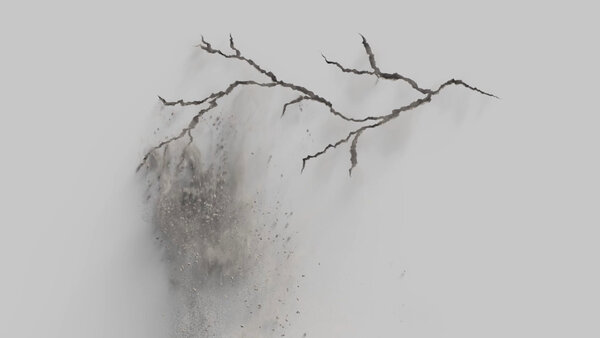 Concrete Wall Cracks Horizontal Crack 05 vfx asset stock footage