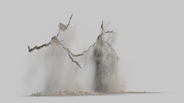 Concrete Wall Cracks Angled Horizontal Crack 01 vfx asset stock footage