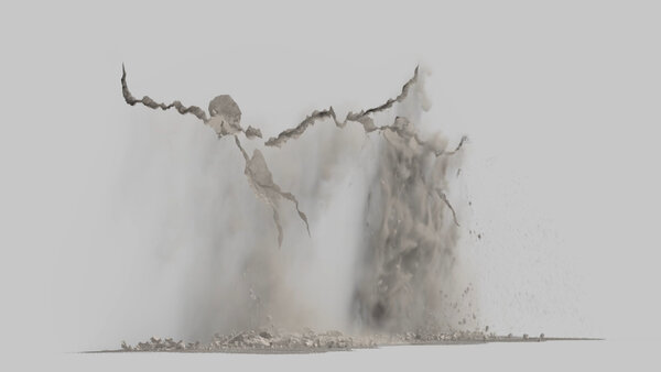 Concrete Wall Cracks Angled Horizontal Crack 02 vfx asset stock footage
