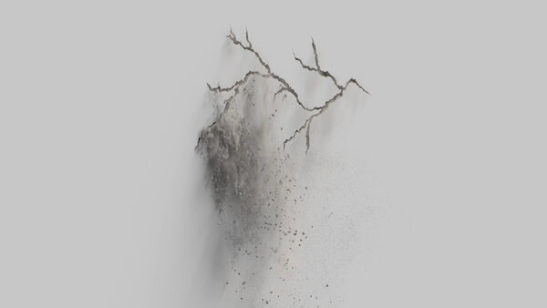 Concrete Wall Cracks Angled Horizontal Crack 05 vfx asset stock footage