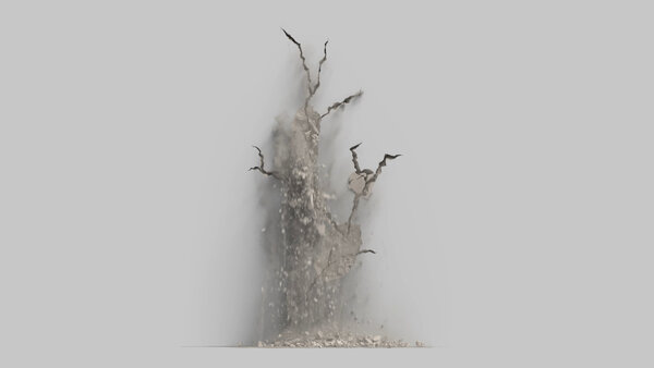 Concrete Wall Cracks Vertical Crack 01 vfx asset stock footage