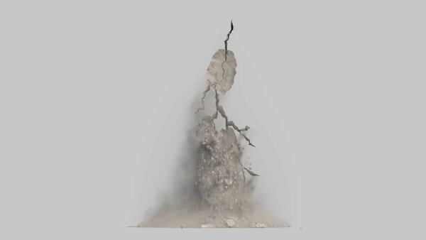 Concrete Wall Cracks Vertical Crack 02 vfx asset stock footage