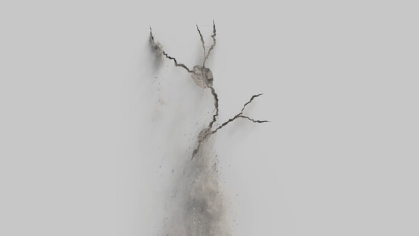 Concrete Wall Cracks Vertical Crack 04 vfx asset stock footage