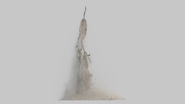 Concrete Wall Cracks Angled Vertical Crack 02 vfx asset stock footage