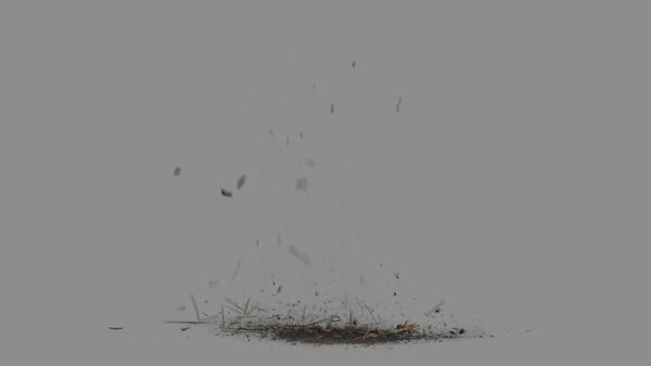 Grass & Leaves Bullet Hits Grass Debris Landing 4 vfx asset stock footage