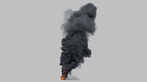 Large Scale Smoke Plumes Vol. 2 Fiery Smoke Plume 5 vfx asset stock footage