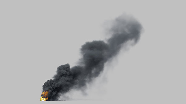 Large Scale Smoke Plumes Vol. 2 Fiery Smoke Plume 10 vfx asset stock footage