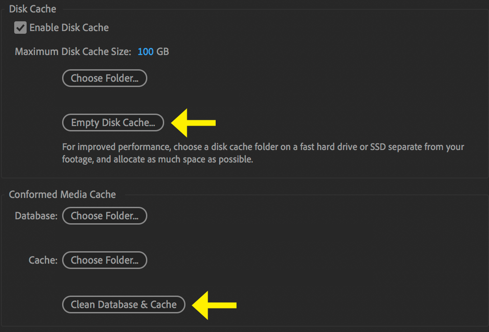 empty disk cache after effects